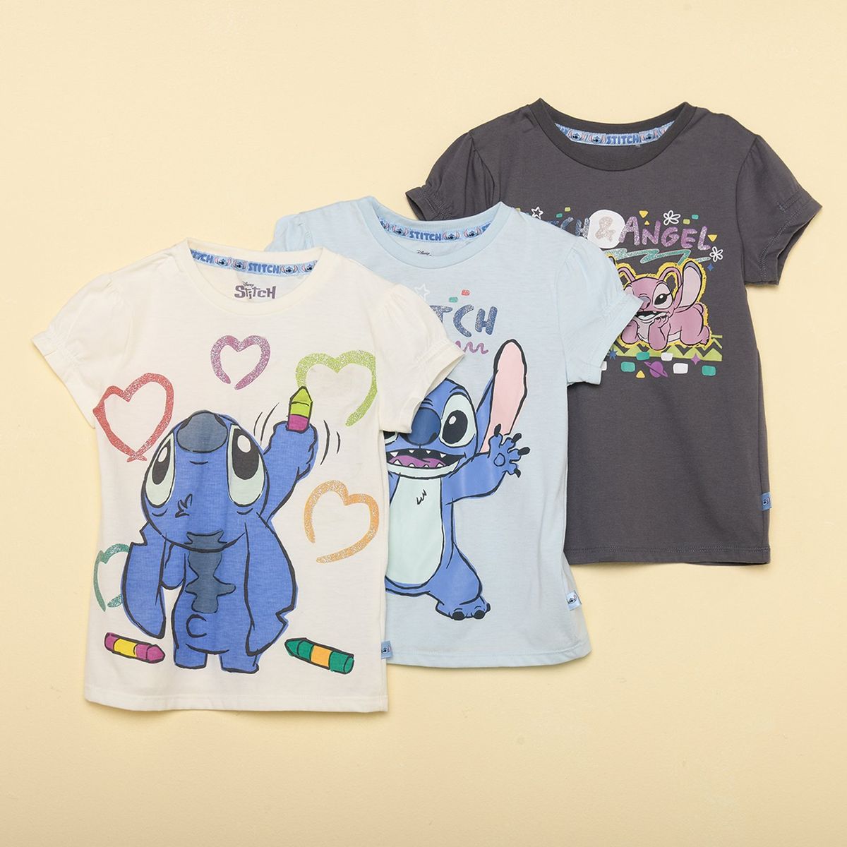 LILO & STITCH - Camiseta para Niña Manga corta de Algodón Lilo & Stitch de Algodón 