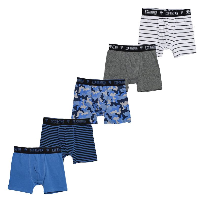 FEDERATION - Boxer Niño Pack de 5 unidades Algodón Federation