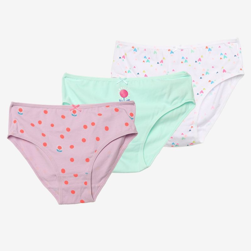 ELV - Pantys para Niña Pack de 3 unidades Cintura elásticada de Algodón ELV