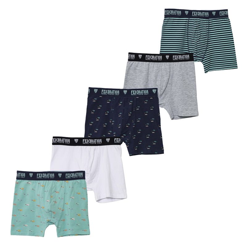 FEDERATION - Boxer Niño Pack de 5 unidades Algodón Federation