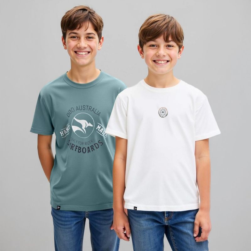 DOO AUSTRALIA - Camiseta Niño Pack de 2 unidades con Estampado Manga corta Algodón Doo Australia