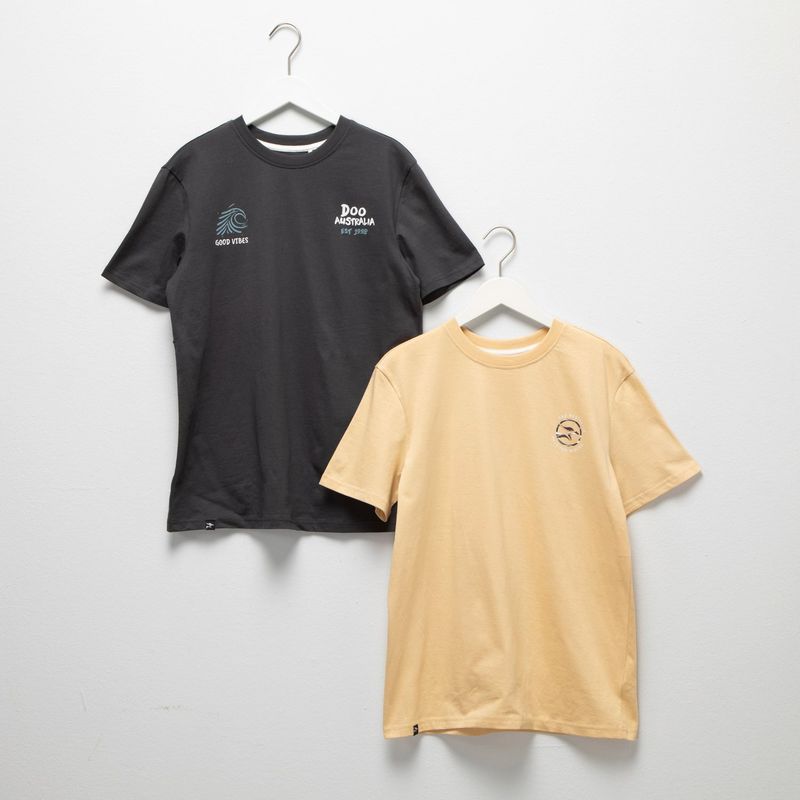 DOO AUSTRALIA - Camiseta Niño Pack de 2 unidades con Logo Manga corta Algodón Doo Australia