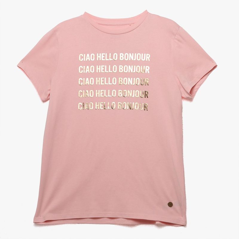 ELV - Camiseta Niña con Estampado Manga corta Algodón ELV