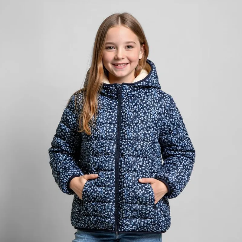 ELV - Chaqueta para Niña Acolchado Con capucha ELV