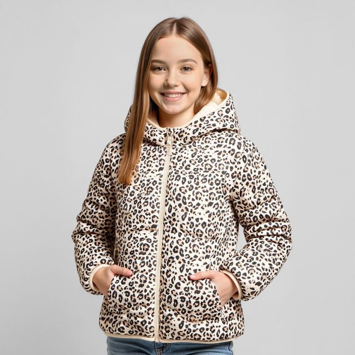 ELV - Chaqueta para Niña Acolchado Con capucha ELV
