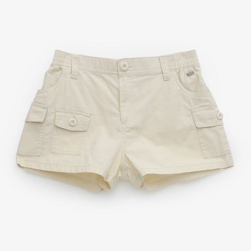 ELV - Short para Niña Cintura elásticada de Algodón ELV