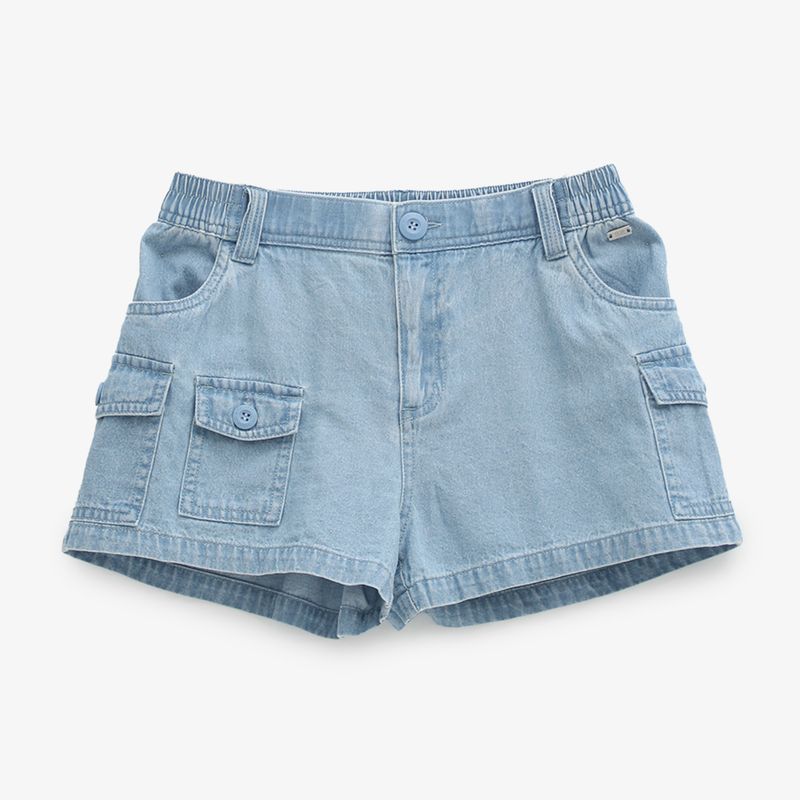 ELV - Short para Niña Cintura elásticada de Algodón ELV