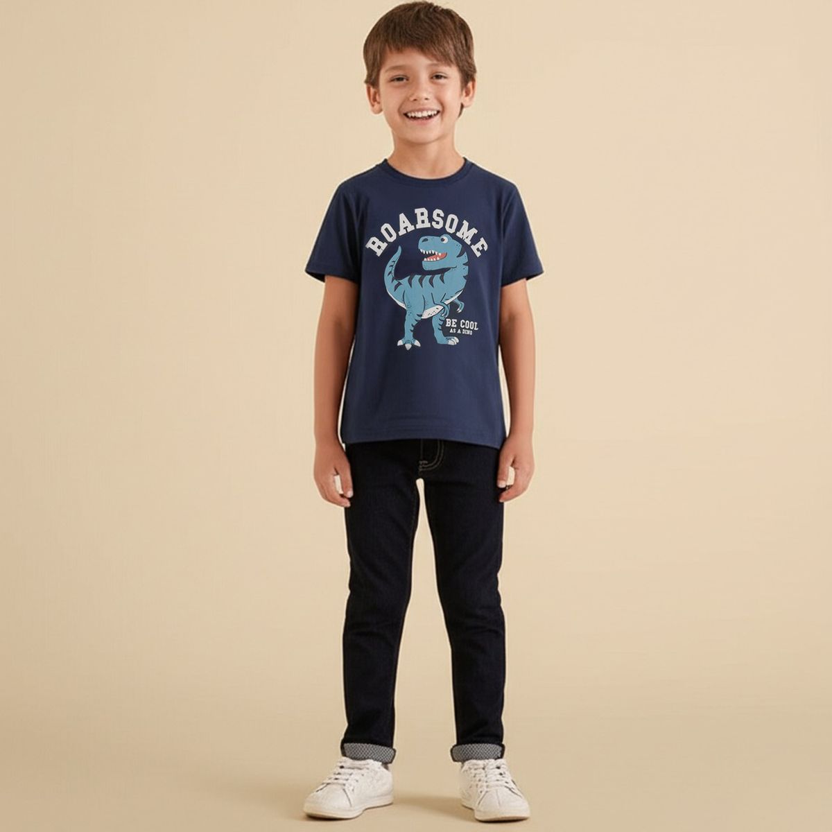 YAMP - Camiseta Niño con Estampado Manga corta de Algodón Yamp