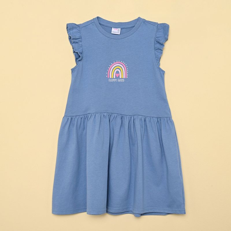 YAMP - Vestido Niña con Estampado Manga corta Algodón Yamp  2