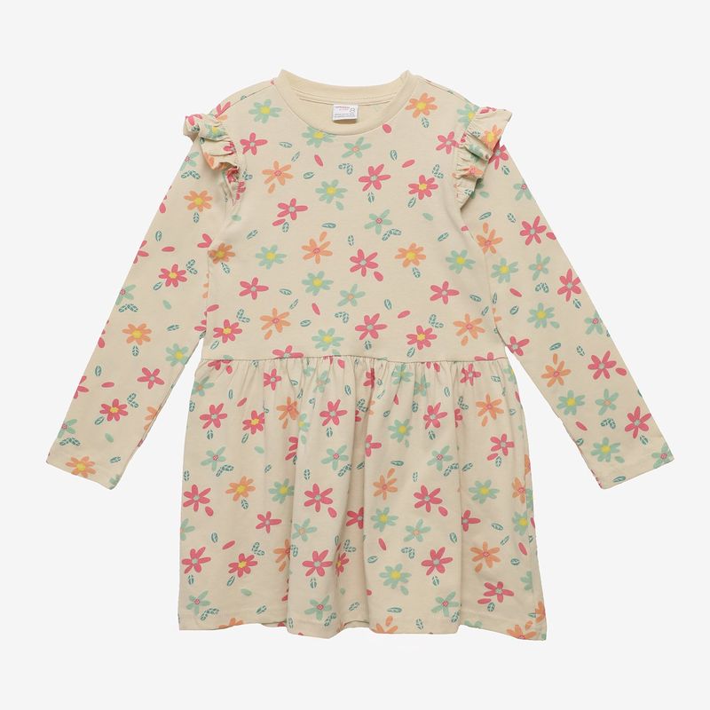 YAMP - Vestido Niña con Estampado Manga larga Yamp