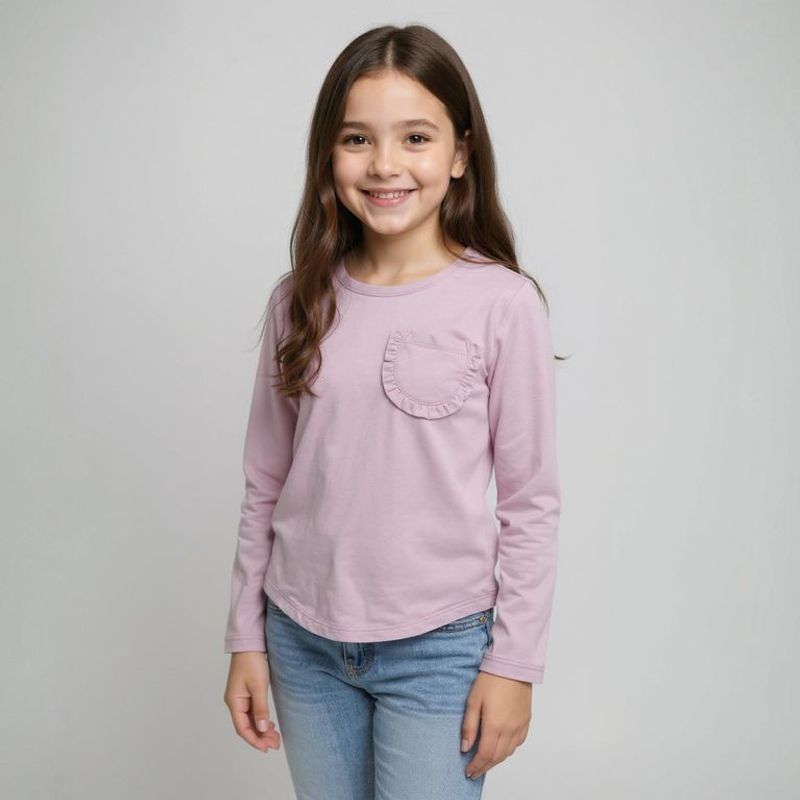 YAMP - Camiseta Niña con Estampado Manga larga de Algodón Yamp