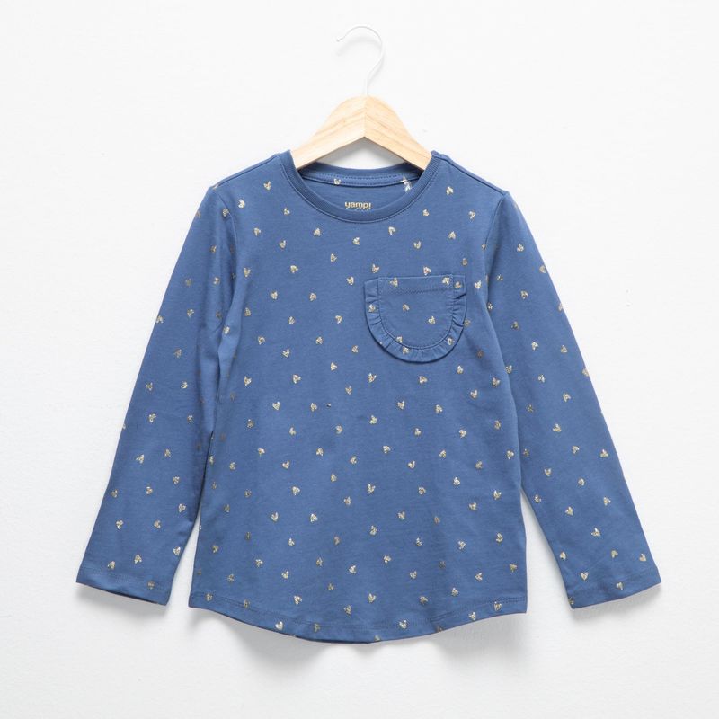 YAMP - Camiseta Niña con Estampado Manga larga de Algodón Yamp