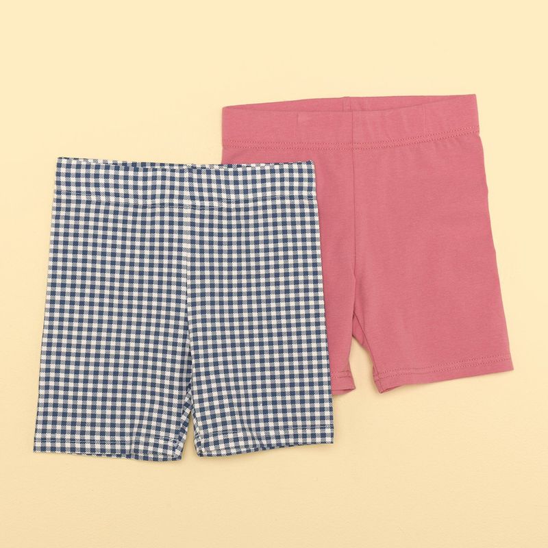 YAMP - Short Niña Pack de 2 unidades Recto Tiro medio de Algodón Yamp