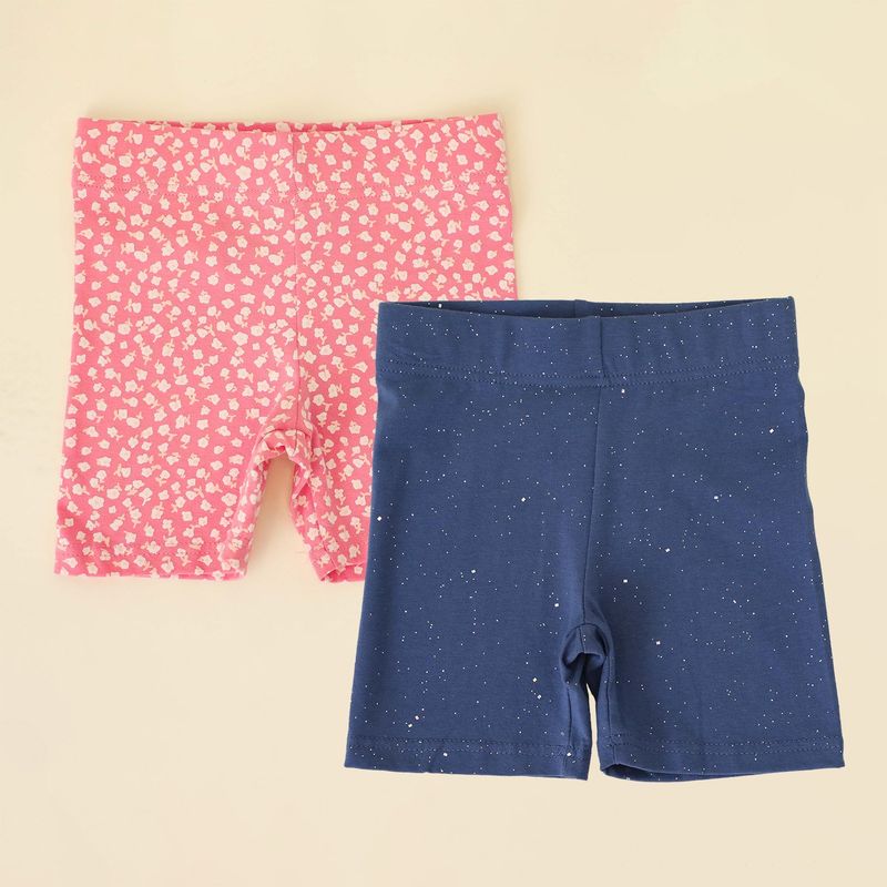 YAMP - Short Niña Pack de 2 unidades Recto Tiro medio de Algodón Yamp