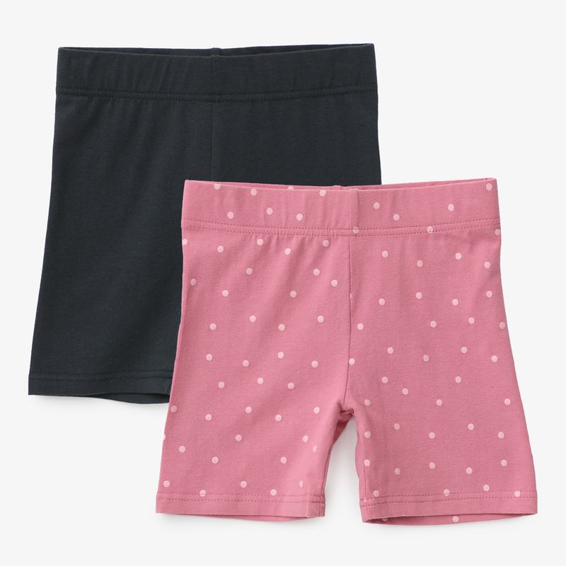 YAMP - Short Niña Pack de 2 unidades Recto Tiro medio de Algodón Yamp