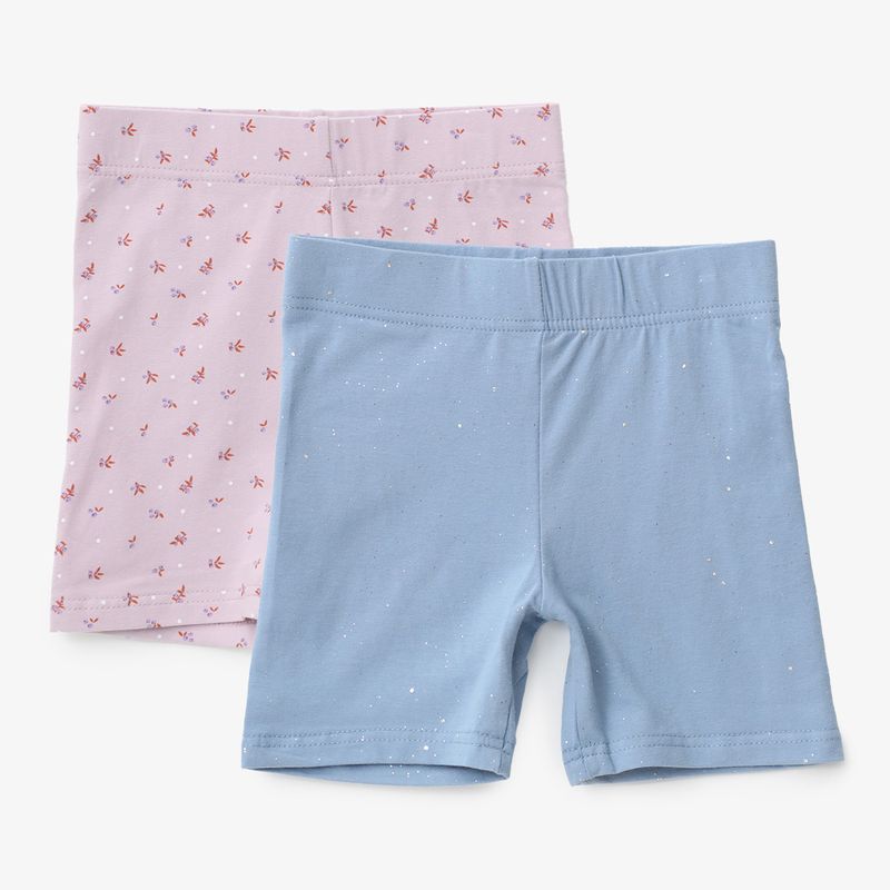 YAMP - Short Niña Pack de 2 unidades Recto Tiro medio de Algodón Yamp