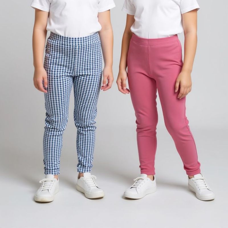 YAMP - Legging Niña Pack de 2 unidades Recto Tiro medio de Algodón Yamp