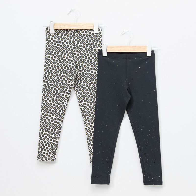 YAMP - Legging Niña Pack de 2 unidades Recto Tiro medio de Algodón Yamp