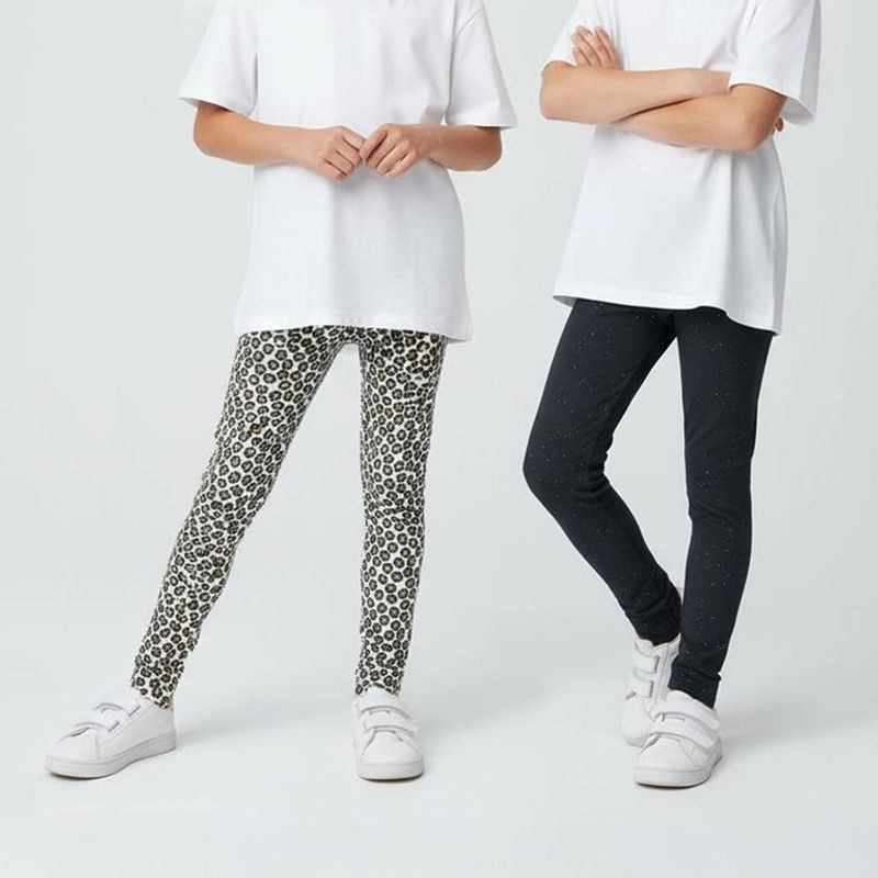 YAMP - Legging Niña Pack de 2 unidades Recto Tiro medio de Algodón Yamp