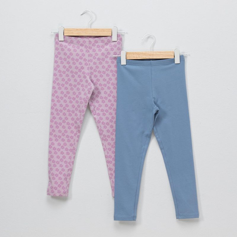 YAMP - Legging Niña Pack de 2 unidades Recto Tiro medio de Algodón Yamp