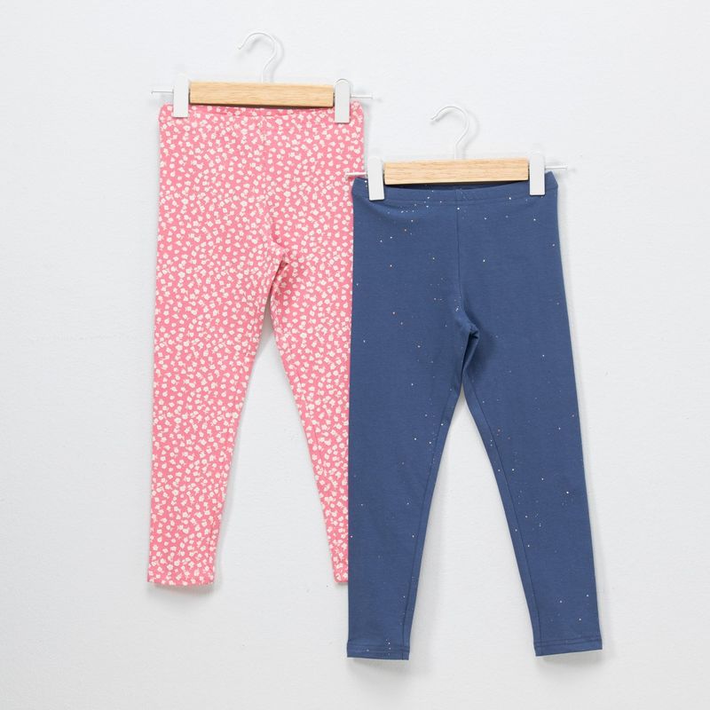 YAMP - Legging Niña Pack de 2 unidades Recto Tiro medio de Algodón Yamp