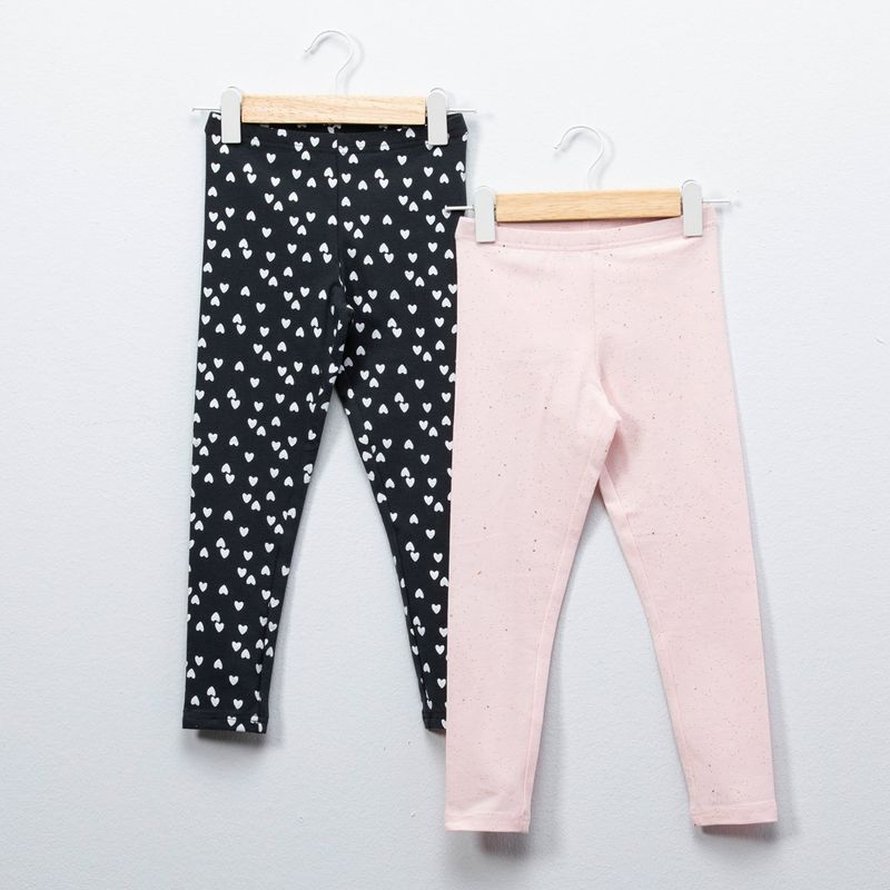 YAMP - Legging Niña Pack de 2 unidades Recto Tiro medio de Algodón Yamp