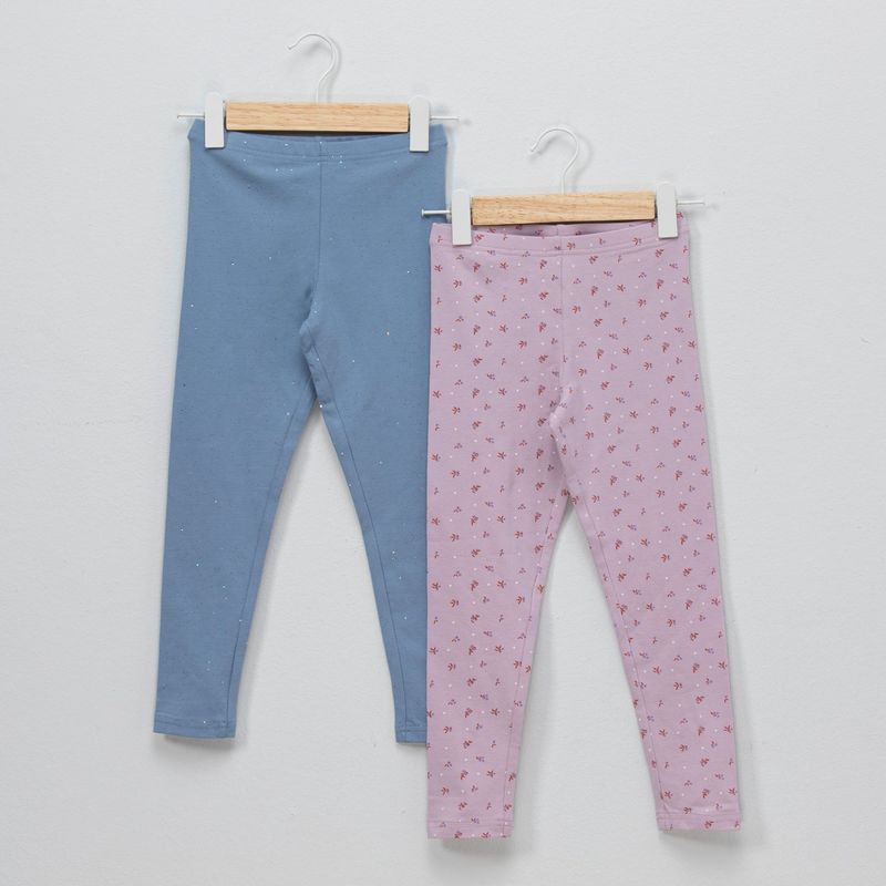 YAMP - Legging Niña Pack de 2 unidades Recto Tiro medio de Algodón Yamp