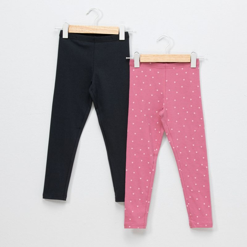 YAMP - Legging Niña Pack de 2 unidades Recto Tiro medio de Algodón Yamp