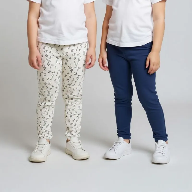 YAMP - Legging Niña Pack de 2 unidades Recto Tiro medio de Algodón Yamp