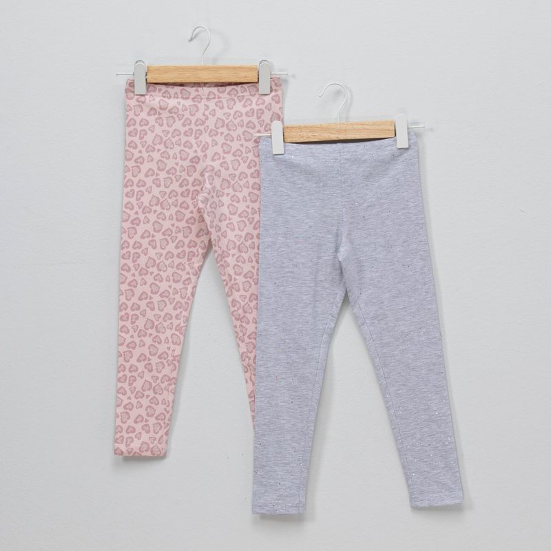 YAMP - Legging Niña Pack de 2 unidades Recto Tiro medio de Algodón Yamp