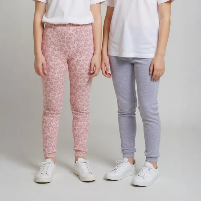 YAMP - Legging Niña Pack de 2 unidades Recto Tiro medio de Algodón Yamp