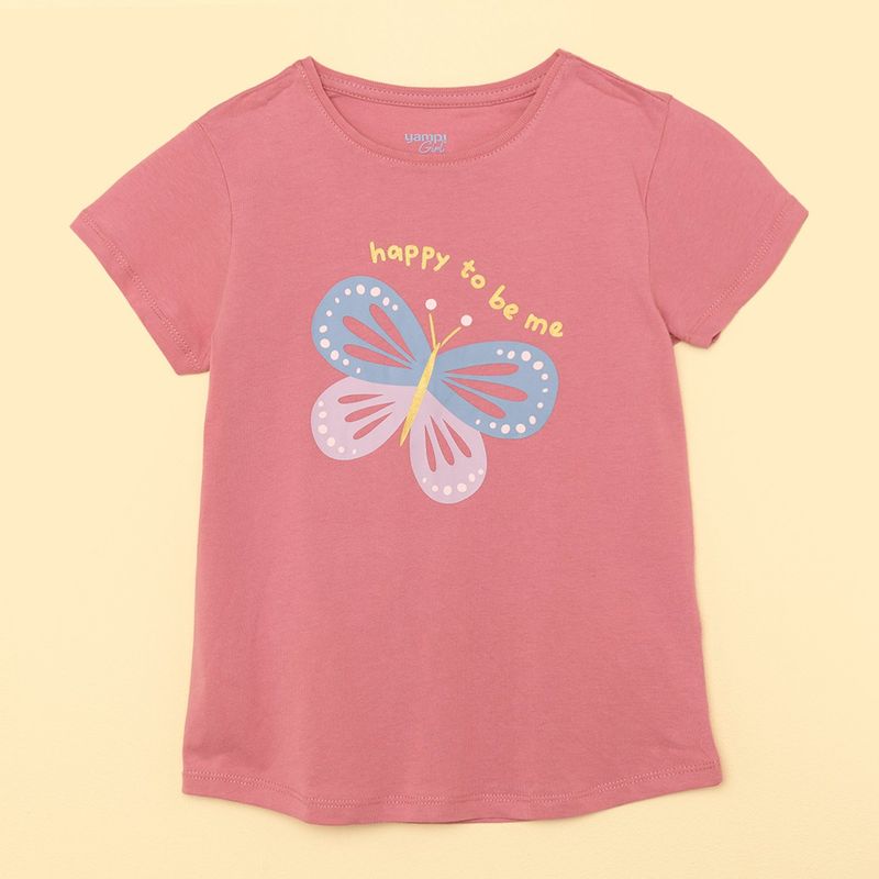 YAMP - Camiseta Niña con Estampado Manga corta Algodón Yamp
