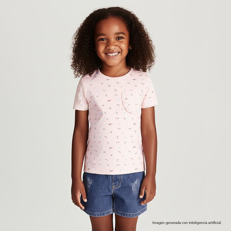 YAMP - Camiseta Niña con Estampado Manga corta Algodón Yamp