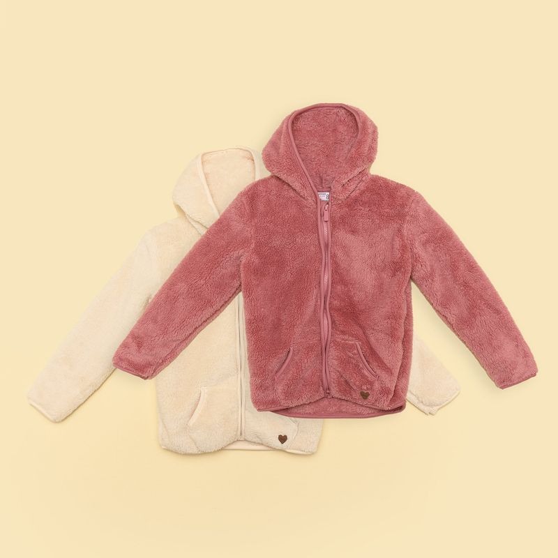 YAMP - Sacos para Niña Pack de 2 unidades Efecto pelo Con capucha Yamp