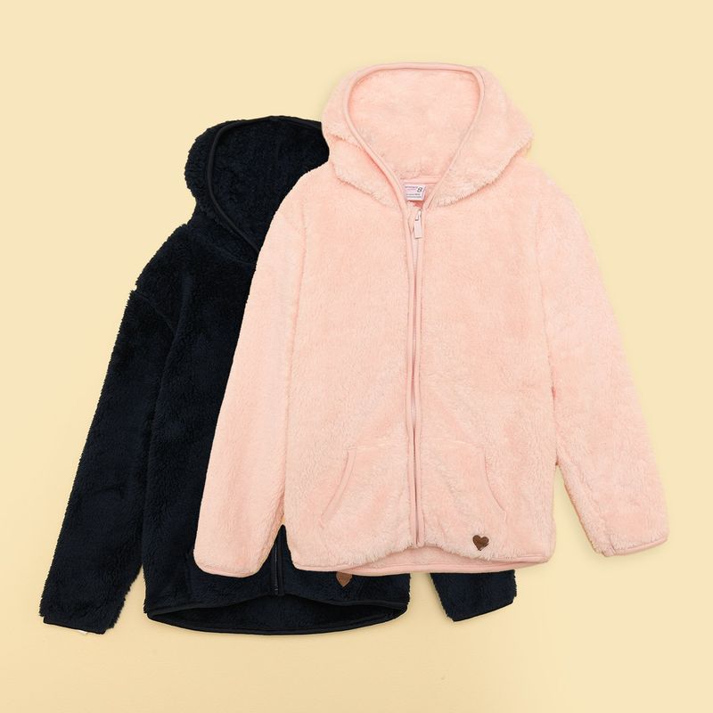 YAMP - Sacos para Niña Pack de 2 unidades Efecto pelo Con capucha Yamp