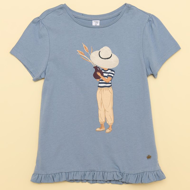 YAMP - Camiseta Niña con Estampado Manga corta Algodón Yamp