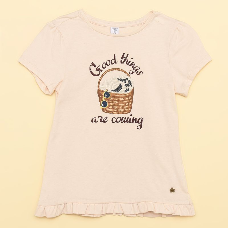 YAMP - Camiseta Niña con Estampado Manga corta Algodón Yamp