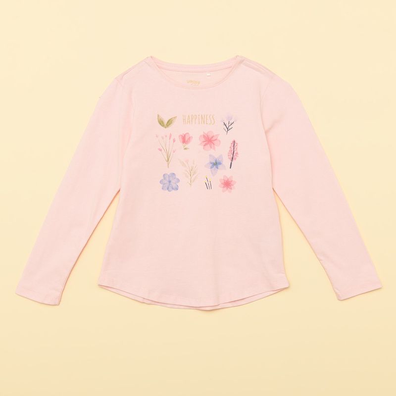 YAMP - Camiseta manga larga Niña con Estampado Algodón Yamp