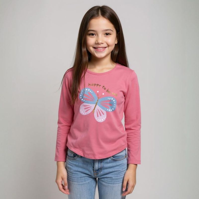 YAMP - Camiseta manga larga Niña con Estampado Algodón Yamp