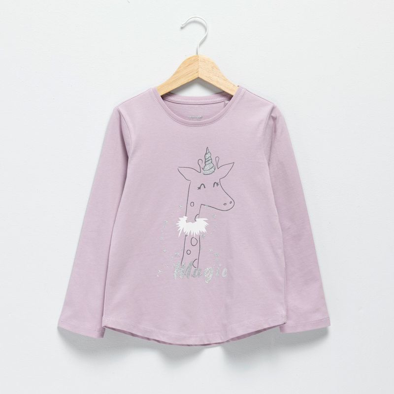 YAMP - Camiseta manga larga Niña con Estampado Algodón Yamp