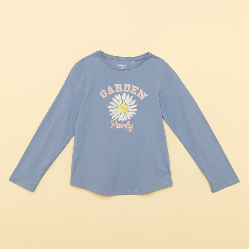YAMP - Camiseta manga larga Niña con Estampado Algodón Yamp