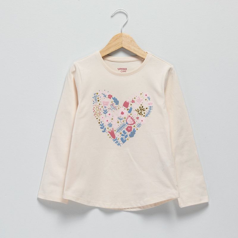 YAMP - Camiseta manga larga Niña con Estampado Algodón Yamp