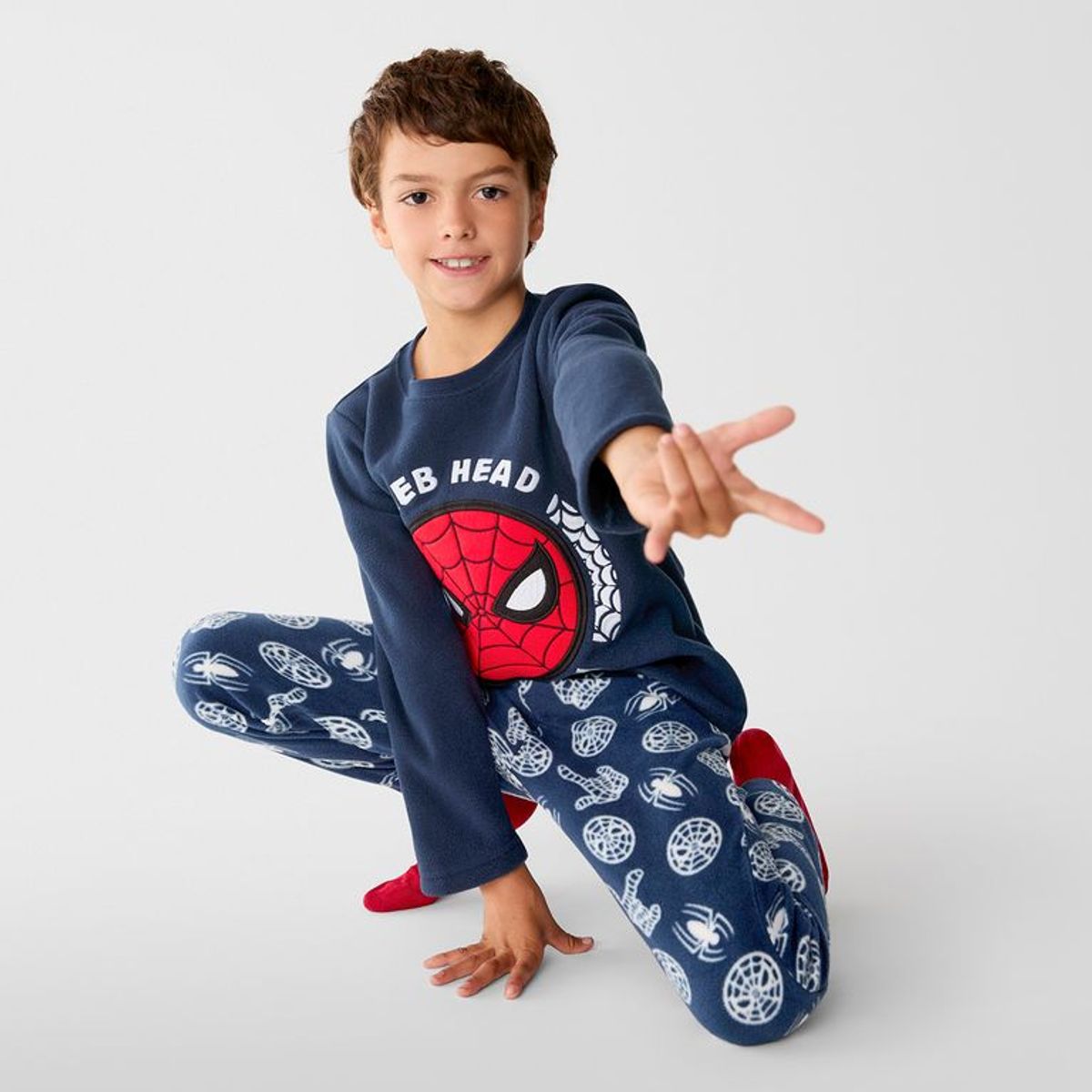 DISNEY - Pijama Cintura elásticada para Niño 2 piezas con Estampado Spiderman Manga larga 