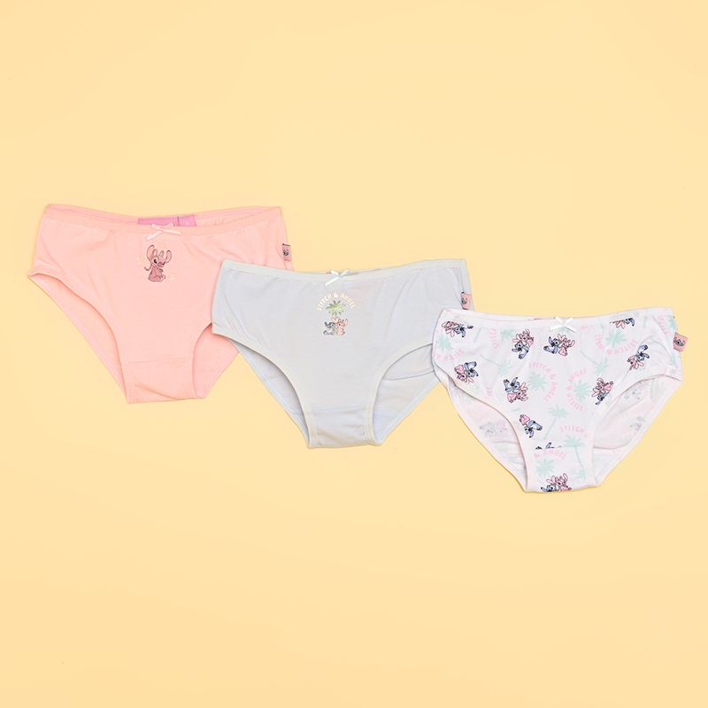 LILO & STITCH - Pantys para Niña Pack de 3 unidades con cintura elásticada Lilo & Stitch de Algodón