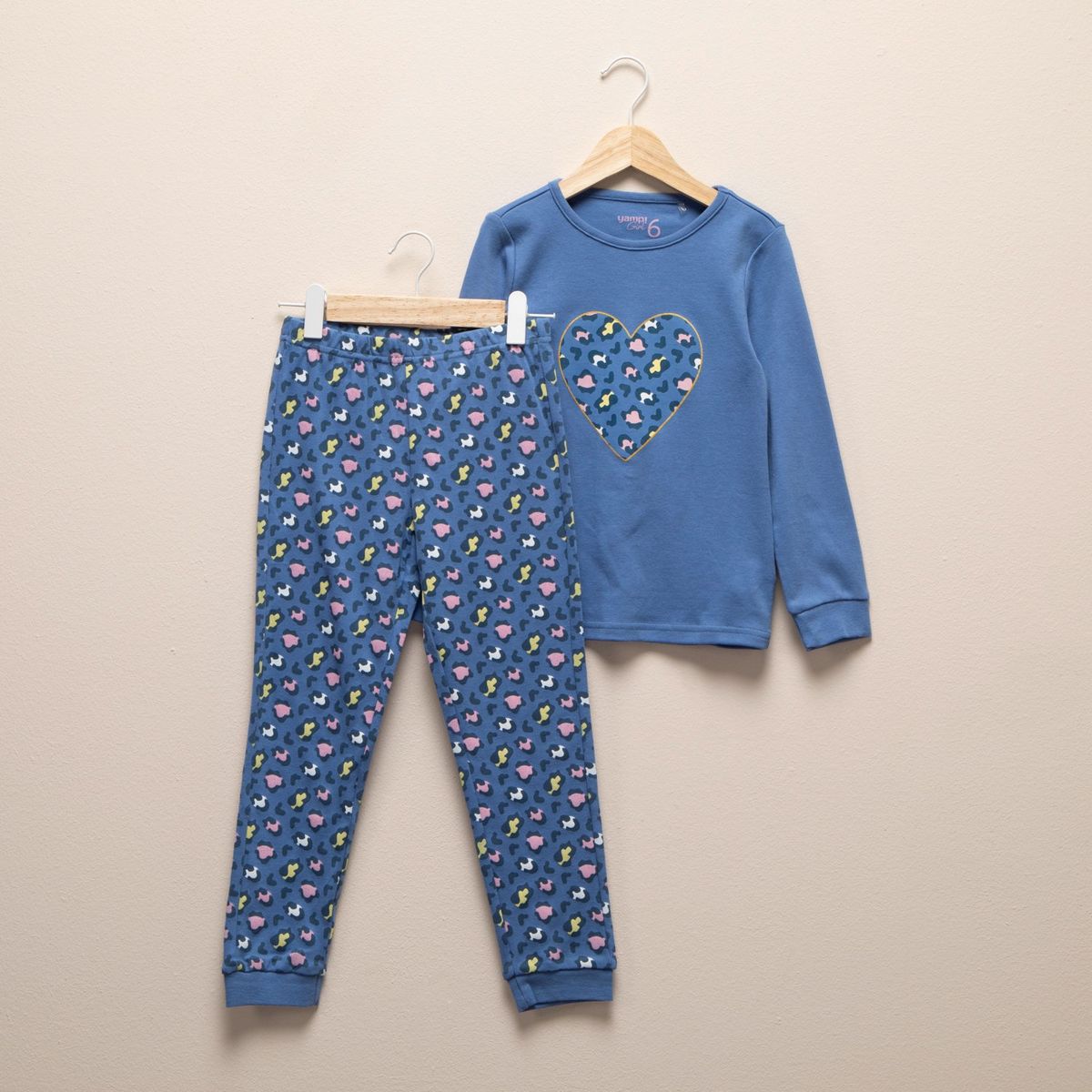 YAMP - Pijama para Niña 2 piezas con Estampado Cintura elásticada Manga larga de Algodón Yamp