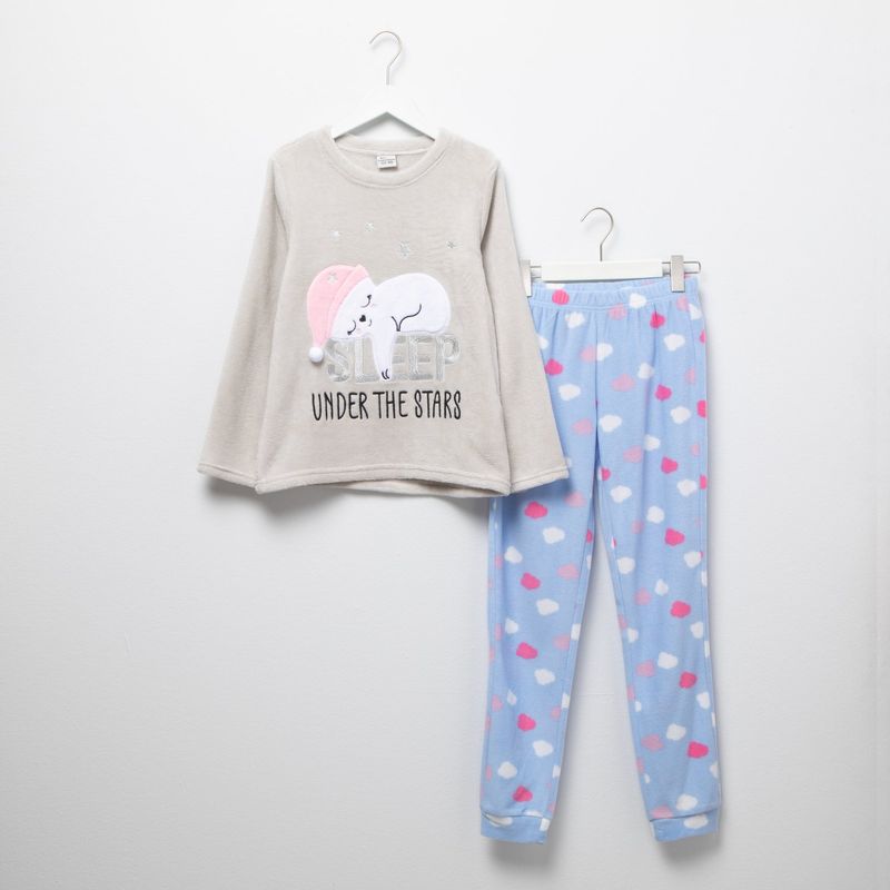 ELV - Pijama para Niña 2 piezas Cintura elásticada Manga larga ELV