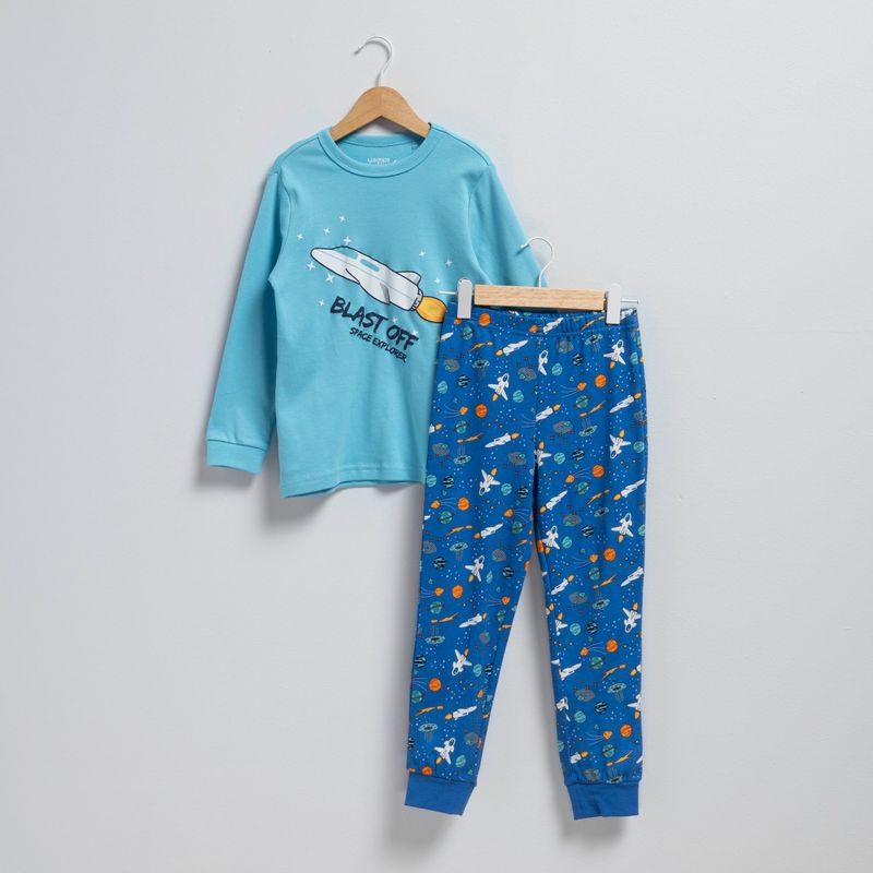 YAMP - Pijama para Niño 2 piezas con Estampado Cintura elásticada Manga larga de Algodón Yamp