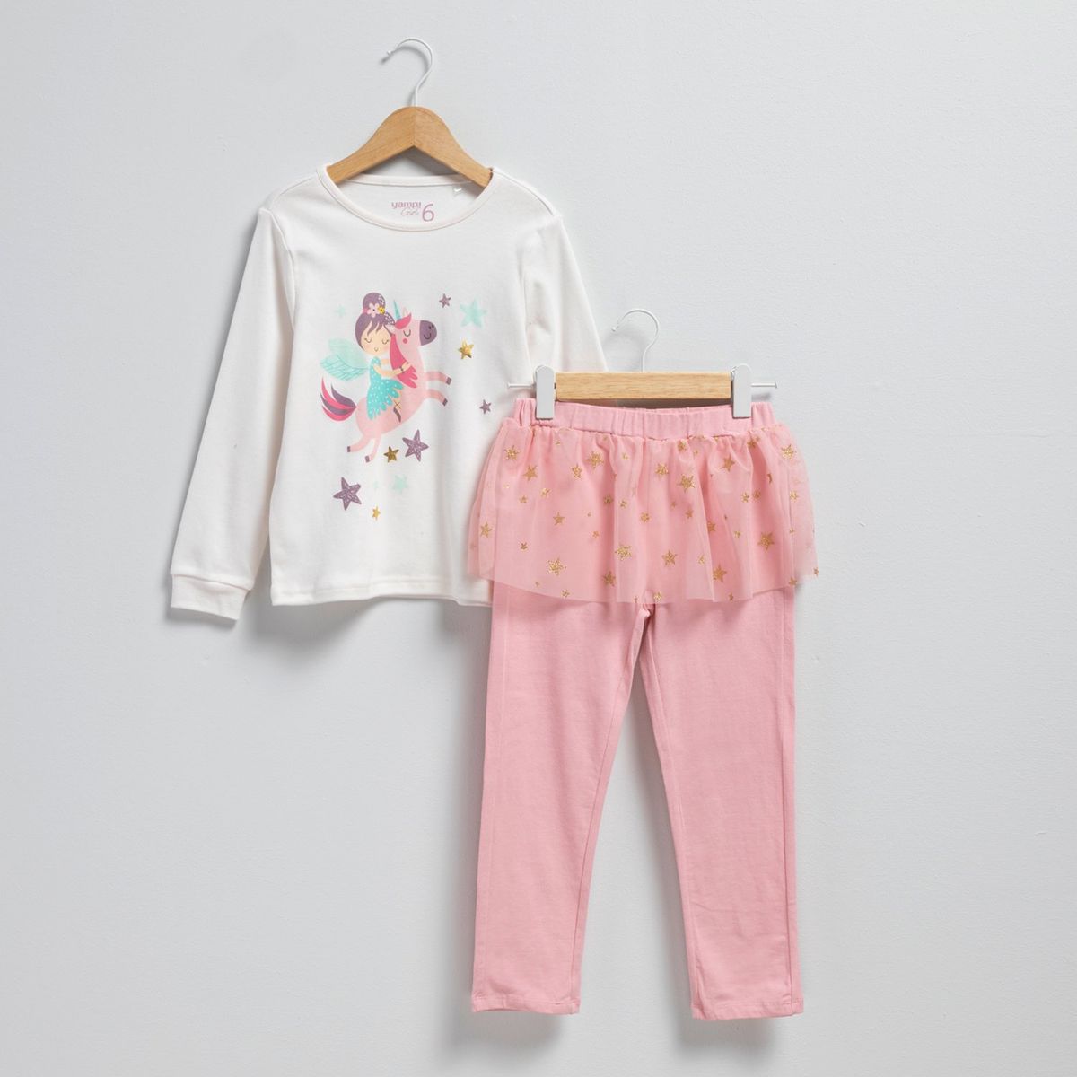 YAMP - Pijama para Niña 2 piezas Cintura elásticada Manga larga Yamp