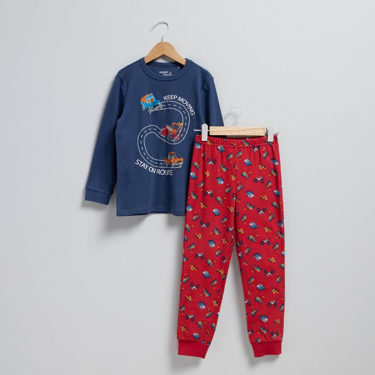 YAMP - Pijama para Niño 2 piezas con Estampado Cintura elásticada Manga larga de Algodón Yamp