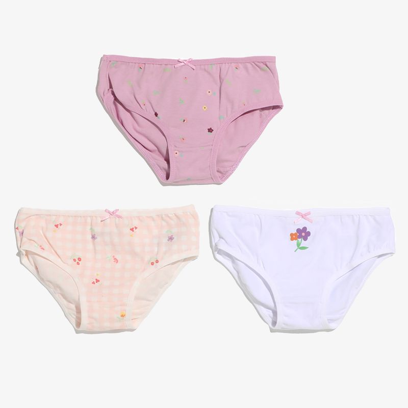 YAMP - Pantys para Niña Pack de 3 unidades Cintura elásticada de Algodón Yamp